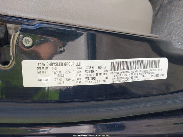 Продажа на аукционе авто 2011 Chrysler Town & Country Touring-l, vin: 2A4RR8DG4BR607489, номер лота: 46040999
