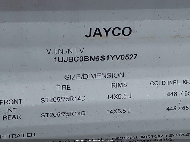 Jayco Slx 260bh 2025 1UJBC0BN6S1YV0527 Image 9