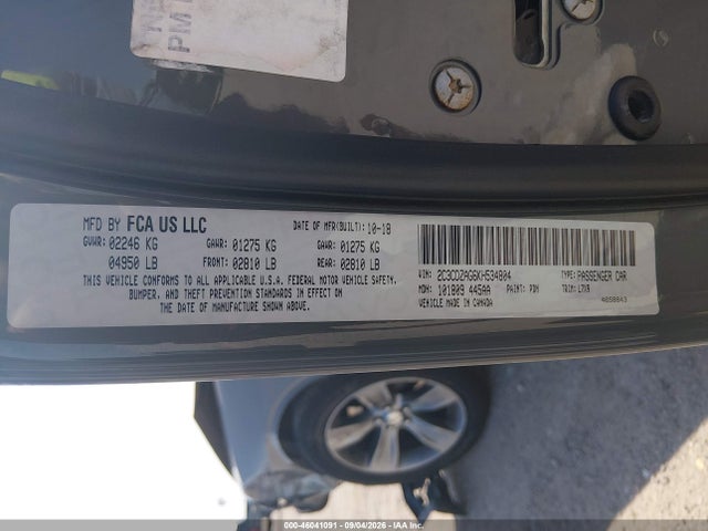 2019 Dodge Challenger Sxt მანქანა იყიდება აუქციონზე, vin: 2C3CDZAG6KH534804, აუქციონის ნომერი: 46041091