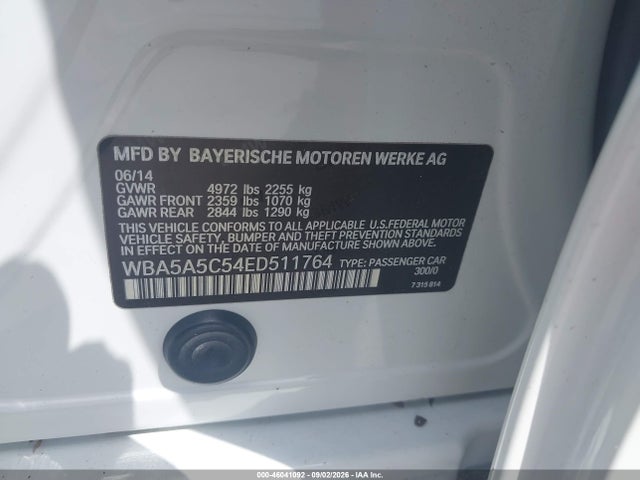 Продаж на аукціоні авто 2014 Bmw 528i, vin: WBA5A5C54ED511764, номер лоту: 46041092