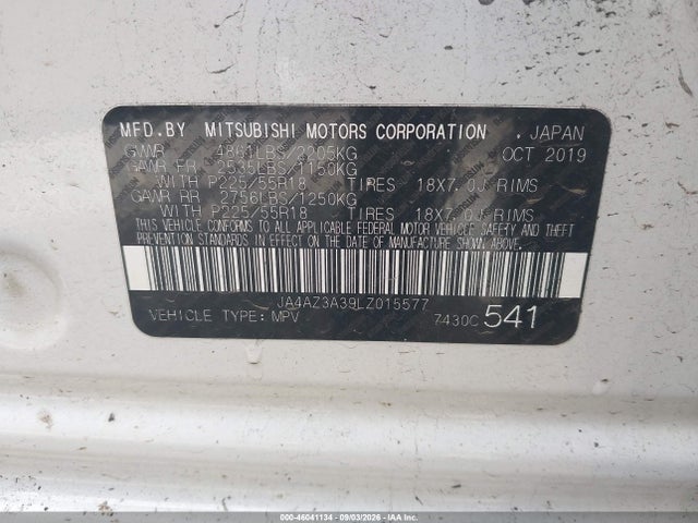 Продаж на аукціоні авто 2020 Mitsubishi Outlander Se 2.4 S-awc, vin: JA4AZ3A39LZ015577, номер лоту: 46041134