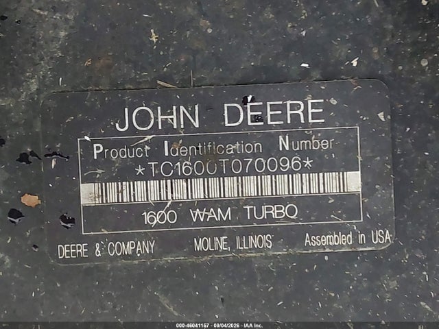 46041157 :رقم المزاد ، TC1600T070096 vin ، 2000 John Deere Mower Other مزاد بيع