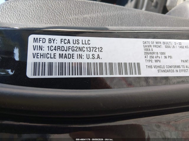 Aukcja sprzedaży 2022 Dodge Durango Pursuit Awd, vin: 1C4RDJFG2NC137212, numer aukcji: 46041179
