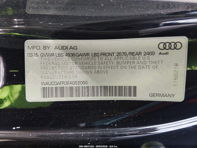 Aukcja sprzedaży 2015 Audi S5 3.0t Premium Plus, vin: WAUCGAFR3FA052050, numer aukcji: 46041245