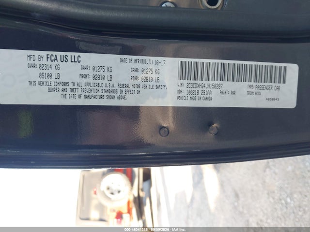 Aukcja sprzedaży 2018 Dodge Charger Sxt Plus Rwd, vin: 2C3CDXHG4JH158287, numer aukcji: 46041386