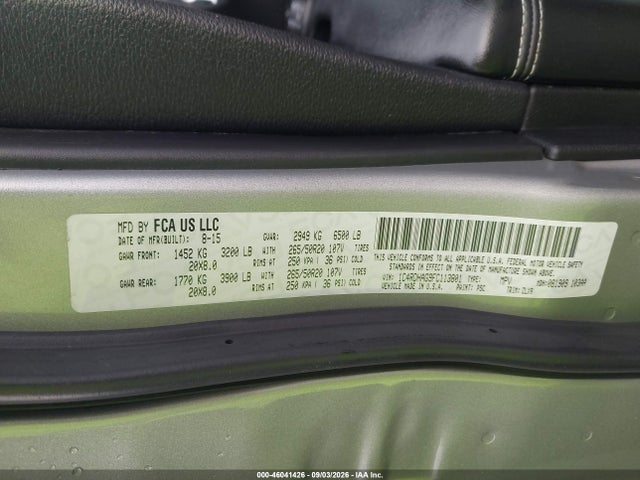 46041426 :رقم المزاد ، 1C4RDHAG9FC113801 vin ، 2015 Dodge Durango Sxt مزاد بيع