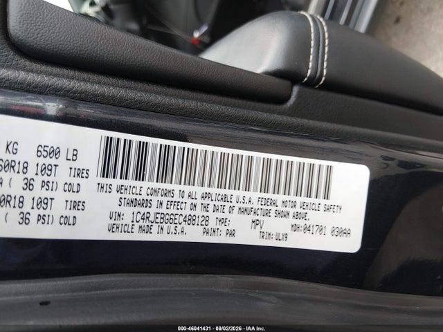 Продаж на аукціоні авто 2014 Jeep Grand Cherokee Limited, vin: 1C4RJEBG6EC488128, номер лоту: 46041431