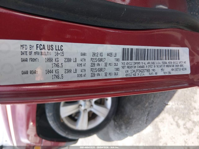 Aukcja sprzedaży 2016 Jeep Patriot Latitude, vin: 1C4NJPFB4GD577069, numer aukcji: 46041525