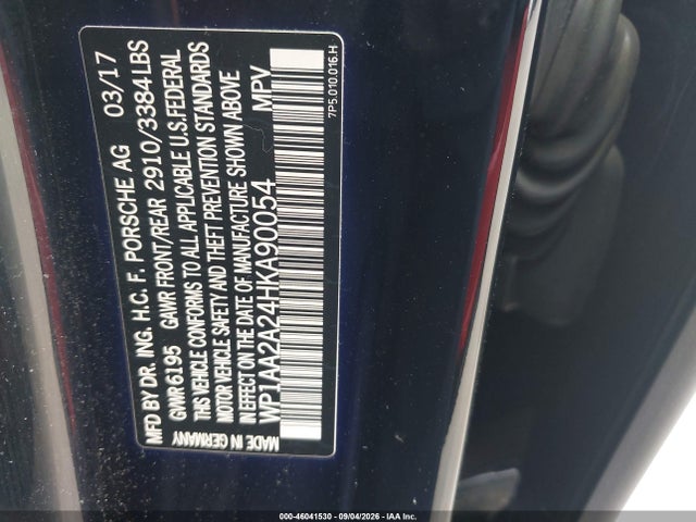 Porsche Cayenne 2017 WP1AA2A24HKA90054 Image 9