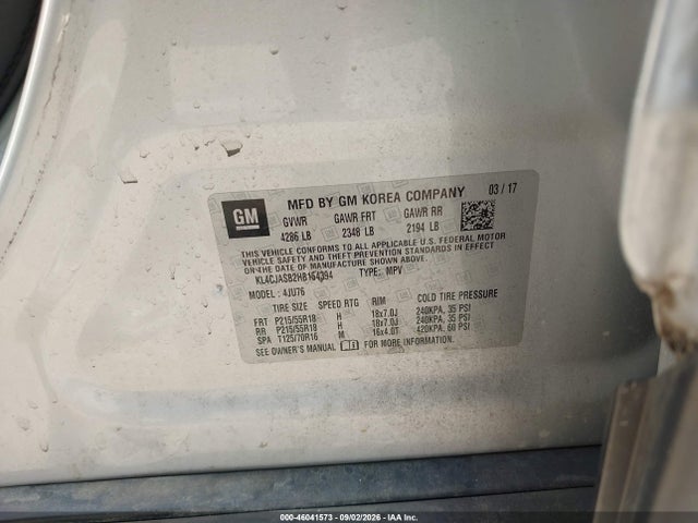 Aukcja sprzedaży 2017 Buick Encore Preferred, vin: KL4CJASB2HB154394, numer aukcji: 46041573