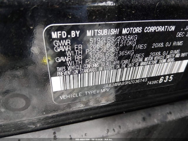 Aukcja sprzedaży 2024 Mitsubishi Outlander Sel Platinum Edition S-awc, vin: JA4J4WA89RZ036143, numer aukcji: 46041586