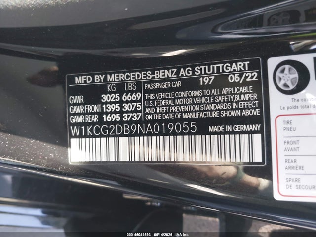 Mercedes-Benz EQS 450+ 2022 W1KCG2DB9NA019055 Image 9