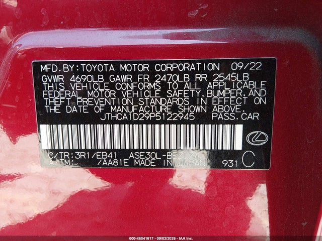 Lexus IS 300 2023 JTHCA1D29P5122945 Image 9