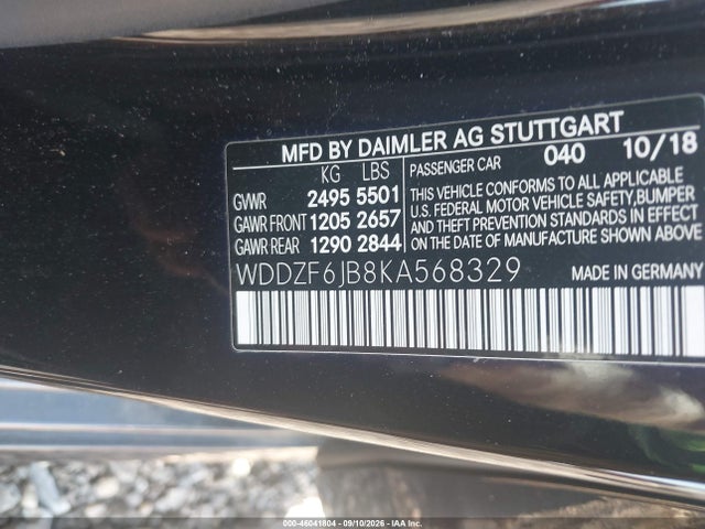 Продаж на аукціоні авто 2019 Mercedes-benz E 450 4matic, vin: WDDZF6JB8KA568329, номер лоту: 46041804