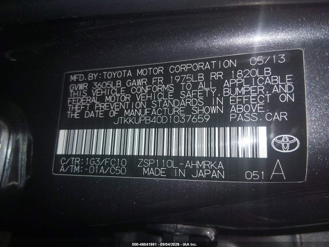 Продажа на аукционе авто 2013 Scion Xd, vin: JTKKUPB40D1037659, номер лота: 46041981