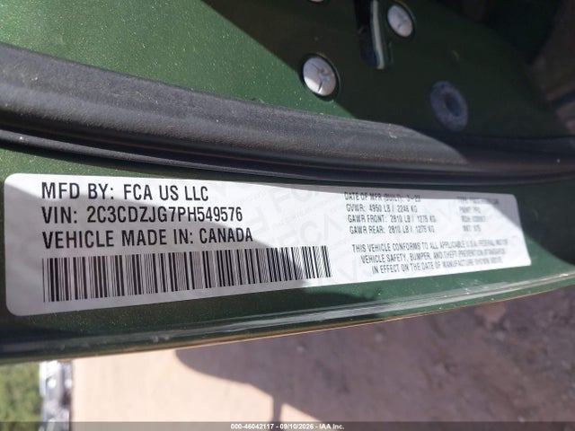 Продажа на аукционе авто 2023 Dodge Challenger Gt, vin: 2C3CDZJG7PH549576, номер лота: 46042117