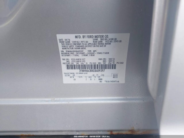 Ford FLEX SEL 2016 2FMHK6C80GBA09397 Image 9