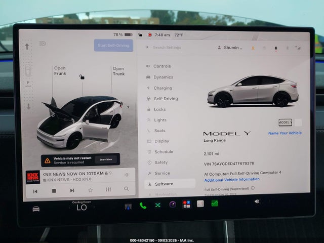 46042150 :رقم المزاد ، 7SAYGDED4TF679376 vin ، 2026 Tesla Model Y Premium Rear-wheel Drive/rear-wheel Drive مزاد بيع