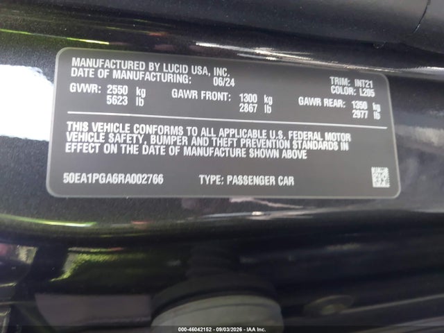 Lucid Air Pure 2024 50EA1PGA6RA002766 Image 9