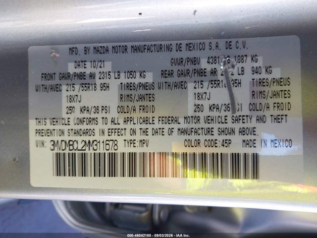 3MVDMBCL2MM311678 Mazda Cx-30 Preferred