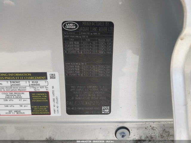 Продажа на аукционе авто 2023 Land Rover Defender 110 S, vin: SALEJ7EX4P2151657, номер лота: 46042729