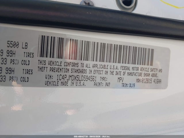 2020 Jeep Cherokee High Altitude 4x4 მანქანა იყიდება აუქციონზე, vin: 1C4PJMDX5LD594561, აუქციონის ნომერი: 46042739