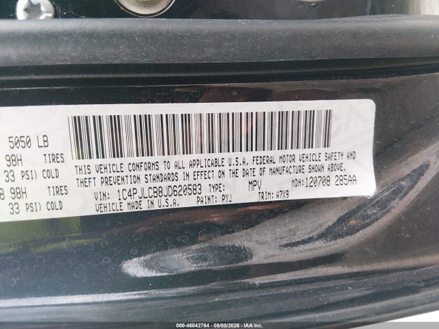 46042764 :رقم المزاد ، 1C4PJLCB8JD620583 vin ، 2018 Jeep Cherokee Latitude Fwd مزاد بيع