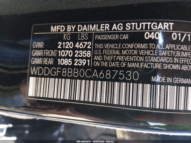 Aukcja sprzedaży 2012 Mercedes-benz C 300 Sport 4matic, vin: WDDGF8BB0CA687530, numer aukcji: 46042837