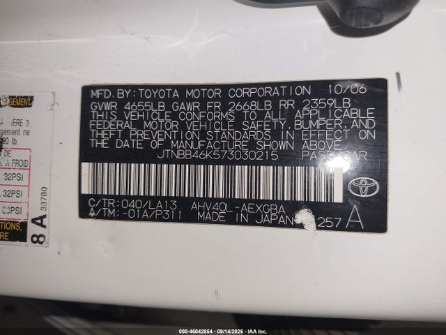 Aukcja sprzedaży 2007 Toyota Camry Hybrid, vin: JTNBB46K573030215, numer aukcji: 46042854