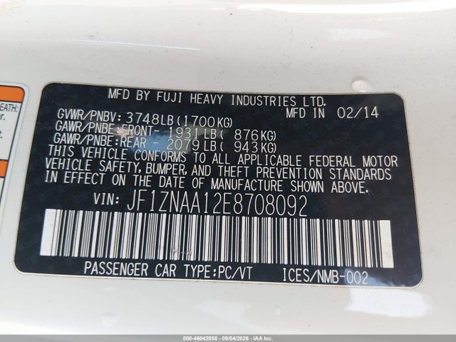 Продаж на аукціоні авто 2014 Scion Fr-s, vin: JF1ZNAA12E8708092, номер лоту: 46042858