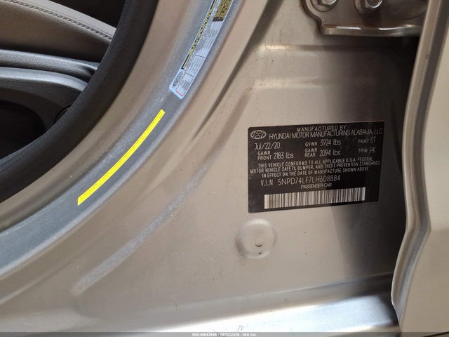 Aukcja sprzedaży 2020 Hyundai Elantra Se, vin: 5NPD74LF7LH608884, numer aukcji: 46042948