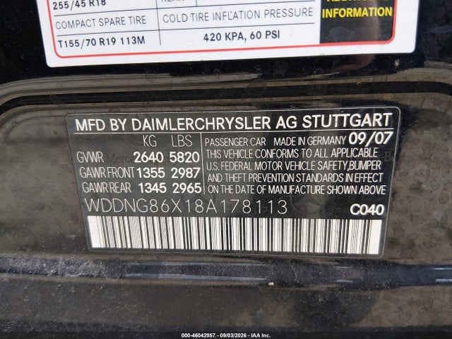 Продажа на аукционе авто 2008 Mercedes-benz S 550 4matic, vin: WDDNG86X18A178113, номер лота: 46042957