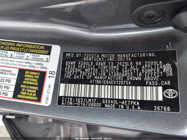 Aukcja sprzedaży 2014 Toyota Avalon Limited, vin: 4T1BK1EB4EU120754, numer aukcji: 46043086