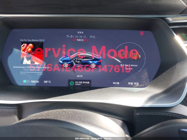 46043105 :رقم المزاد ، 5YJSA1E46GF147619 vin ، 2016 Tesla Model S مزاد بيع