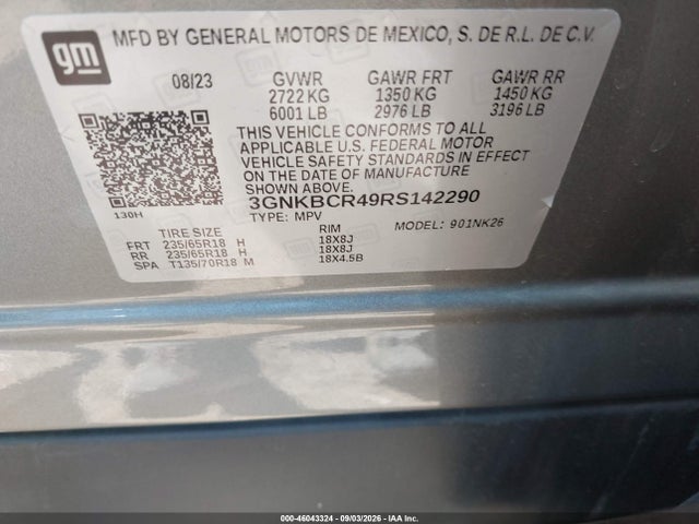 Продаж на аукціоні авто 2024 Chevrolet Blazer Fwd 2lt, vin: 3GNKBCR49RS142290, номер лоту: 46043324