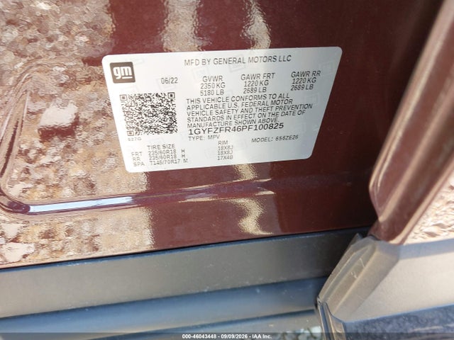 46043448 :رقم المزاد ، 1GYFZFR46PF100825 vin ، 2023 Cadillac Xt4 Awd Sport مزاد بيع