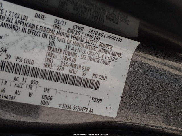Продажа на аукционе авто 2012 Ford Focus Titanium, vin: 1FAHP3J29CL113325, номер лота: 46043496