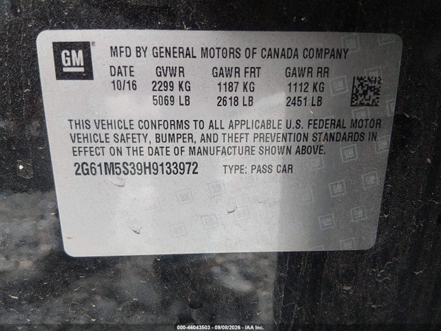 Продажа на аукционе авто 2017 Cadillac Xts Luxury, vin: 2G61M5S39H9133972, номер лота: 46043503