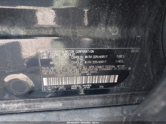 46043570 :رقم المزاد ، JTMRWRFV1PD172943 vin ، 2023 Toyota Rav4 Hybrid Xle مزاد بيع