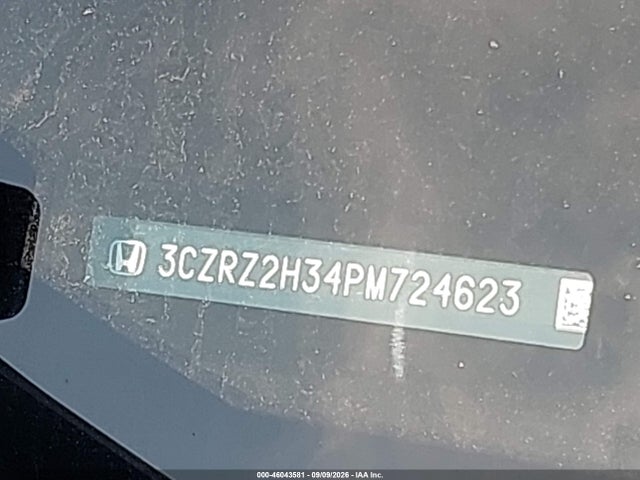 46043581 :رقم المزاد ، 3CZRZ2H34PM724623 vin ، 2023 Honda Hr-v Awd Lx مزاد بيع