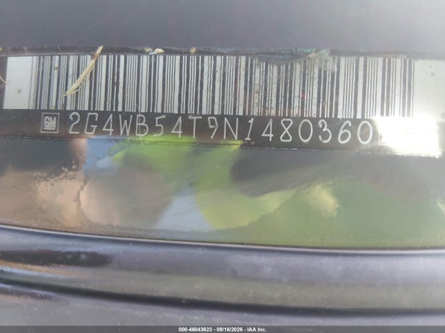 46043623 :رقم المزاد ، 2G4WB54T9N1480360 vin ، 1992 Buick Regal Custom مزاد بيع