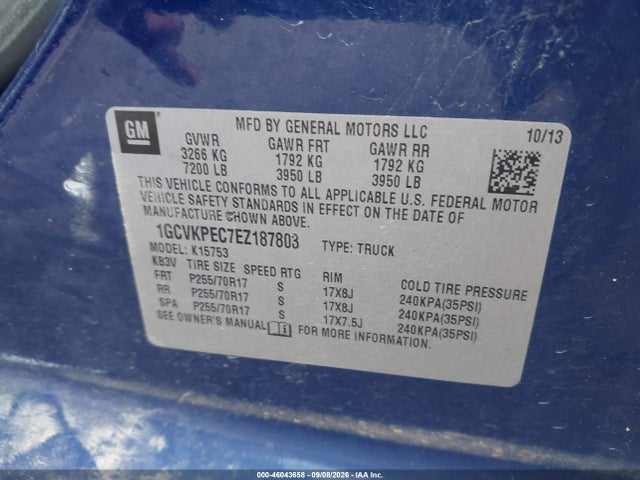 Aukcja sprzedaży 2014 Chevrolet Silverado 1500 Work Truck, vin: 1GCVKPEC7EZ187803, numer aukcji: 46043658