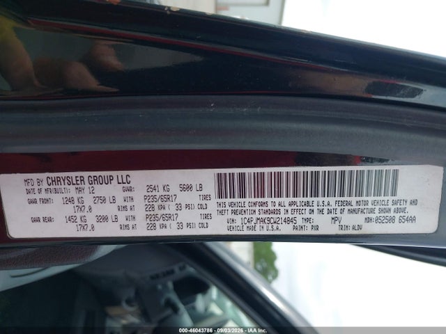 Продаж на аукціоні авто 2012 Jeep Liberty Sport, vin: 1C4PJMAK9CW214845, номер лоту: 46043786
