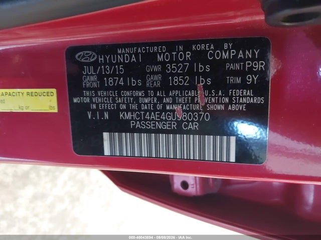 Hyundai ACCENT SE 2016 KMHCT4AE4GU980370 Image 9