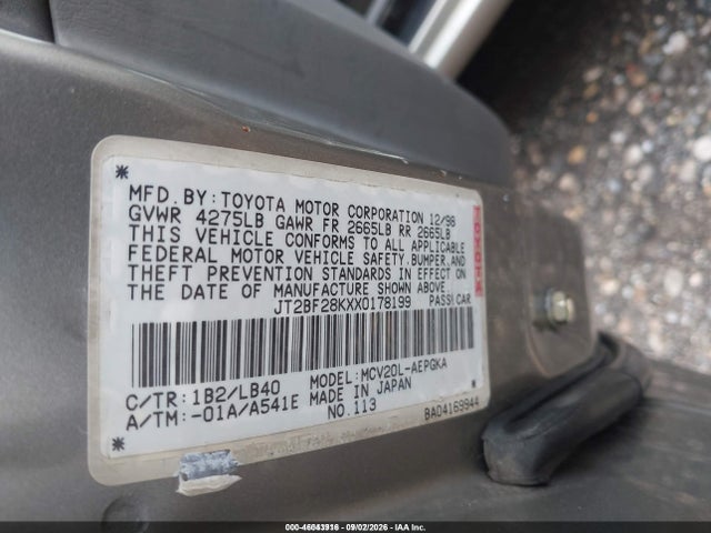 Продаж на аукціоні авто 2000 Toyota Camry Le V6, vin: 4T1BF22K7YU111100, номер лоту: 46043916