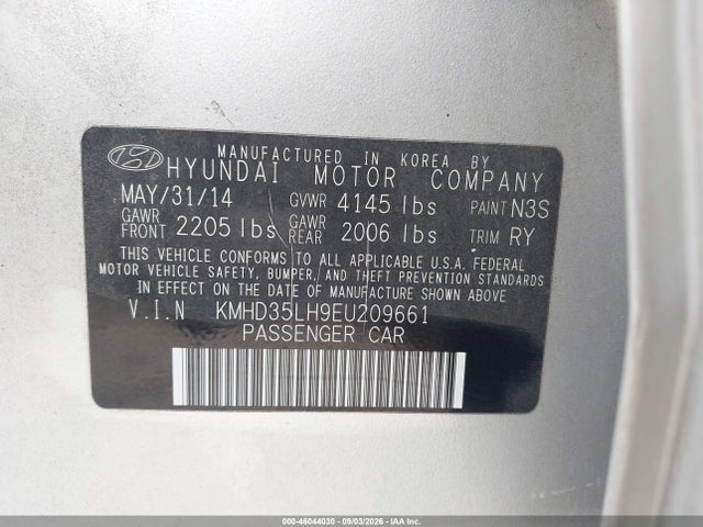 Продажа на аукционе авто 2014 Hyundai Elantra Gt, vin: KMHD35LH9EU209661, номер лота: 46044030
