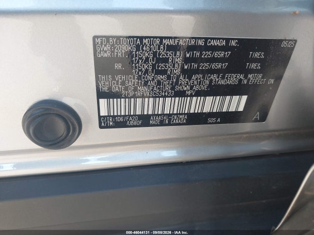 Aukcja sprzedaży 2025 Toyota Rav4 Xle, vin: 2T3P1RFVXSC534433, numer aukcji: 46044131