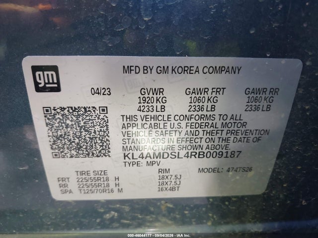 Aukcja sprzedaży 2024 Buick Encore Gx Sport Touring Fwd, vin: KL4AMDSL4RB009187, numer aukcji: 46044177