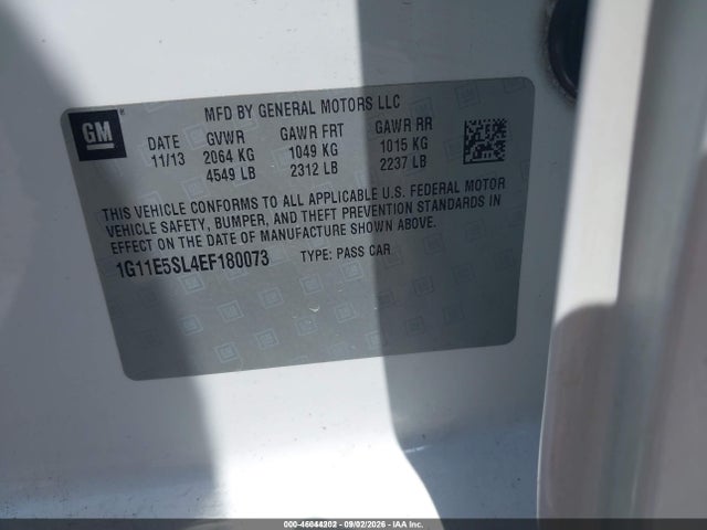 Продажа на аукционе авто 2014 Chevrolet Malibu 2lt, vin: 1G11E5SL4EF180073, номер лота: 46044202