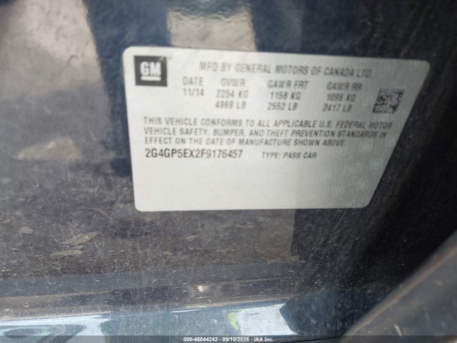 46044242 :رقم المزاد ، 2G4GP5EX2F9176457 vin ، 2015 Buick Regal Turbo Premium I مزاد بيع